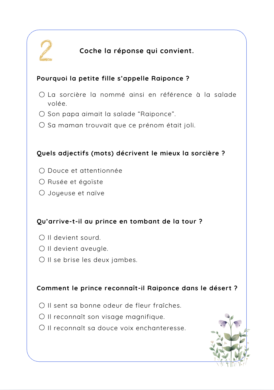 Compréhension orale - Raiponce