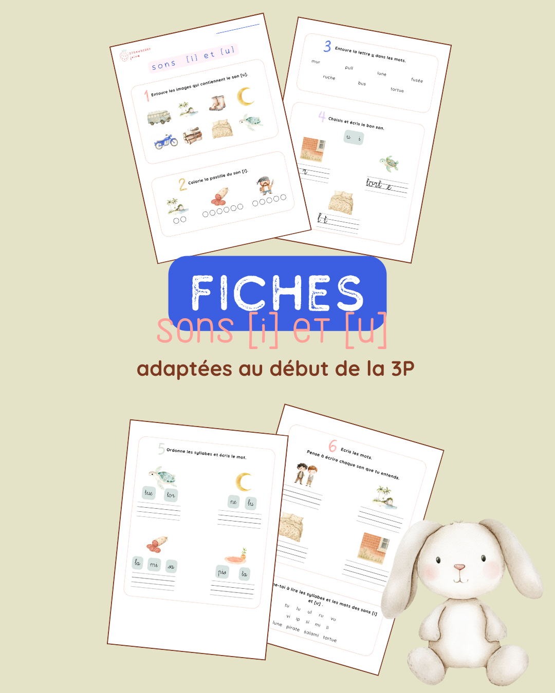 Fiches des sons [i] et [y] / i et u